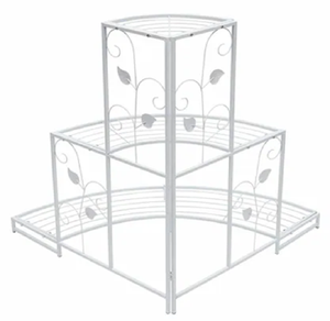 Organizador de esquina de alambre blanco simple de tres niveles. Almacenamiento práctico para baño o cocina disponible a precios de mayoreo. - Product Image 4