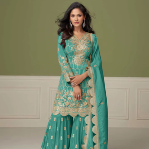 Designer Shimmer Silk Suit Collection Catalogue complet disponible au tarif de gros, collection premium salwar costume. - Product Image 1