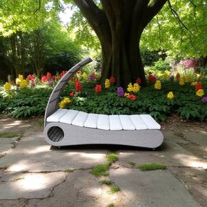 เตียงอาบแดดหวายเทียมกลางแจ้งรุ่น PRSB-013 เฟอร์นิเจอร์อเนกประสงค์สำหรับวิลล่า อพาร์ตเมนต์ และลานบ้าน - Product Image 4