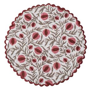 Nouvel Arrivage Thulian Rose Artichaut Vert Inde Bloc Impression Tapis Fleur Impression Table Décor Réutilisable Tapis Coton Tissu - Product Image 1