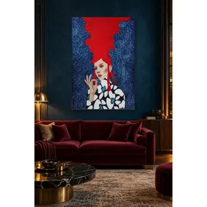 Fida Girl with Red Curly Hair Making OK Sign <b>Canvas</b> Print - Product Image 4