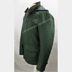 Veste de chasse d'hiver en plein air, 100% laine, respirante, style européen, pour homme, avec plusieurs poches et capuche - Product Image 4