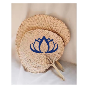 Blue Lotus Vietnam Bamboo Fans Artesano Hecho Boda Decoración - Product Image 1