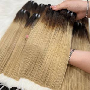 Venta al por mayor RAW DONOR BONE STRAIGHT COLOR SUPER DOBLE DRAWN 3 BUNDLES SET CON CIERRE FRONTAL EXTENSIONES DE CABELLO HUMANO - Product Image 4