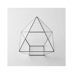 Gran oferta, producto único mejor calificado, Terrario de vidrio con borde de latón, vidrio transparente en forma de triángulo con acabado negro para decoración de bodas - Product Image 1