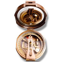 Boussole Brunton antique nautique en laiton massif avec impression UV, carrée de 3 pouces, de poids lourd