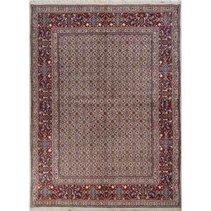 Aalam Hand Knotted <b>Wool</b> Rugs <b>Red</b> & Orange Floral & Abstract Pattern 9x12 Rectangle for Home Entryway Teen Model Pae-5649 - Product Image 1