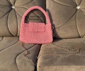 Ivory Pearl Beaded Handmade Modern <b>Storage</b> <b>Bag</b> | Large Plastic Wardrobe Shoulder <b>Bag</b> - Product Image 1