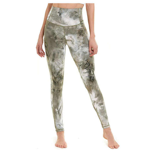 Pantalon de gymnastique taille haute pour femmes Compression Fit Leggings de yoga pleine longueur motif solide fermeture à cordon respirant - Product Image 5