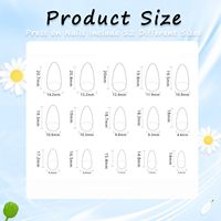 Korte druk op Amandelvormige nepnagels Bloem Acryl Herfstnagels Volledige dekking Lijm op Schattige valse bloemige stick-on nagels Groothandel