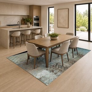 <b>RUGS</b> DEPOT LXDP-0176 Wholesale <b>Charcoal</b> <b>Grey</b> Modern Vintage Digital Printed Machine Washable Chenille Area <b>Rug</b> Non Slip - Product Image 4