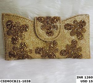 Handcrafted Crystal Beaded Wedding Clutch Bridal Embroidery <b>Evening</b> <b>Bag</b> for Special Occasions - Product Image 3