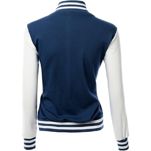 Veste universitaire bleu marine et blanc, style classique Letterman contrastant, vêtements d'extérieur, prix de gros abordable - Product Image 2