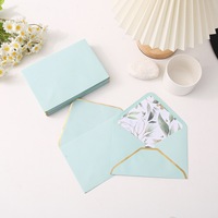 Enveloppes en papier personnalisées avec bordure dorée, doublure imprimée florale pour invitations, cartes de remerciement et marques haut de gamme