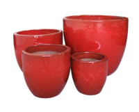 Set Pot Bunga Keramik Hijau Muda Berlapis Kaca Ramah Lingkungan Tahan Lama Desain Klasik Kapasitas Besar Berat untuk Luar Ruangan dan Dalam Ruangan