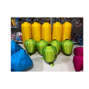 Linterna de seda roja de bambú especial, tamaño de 50cm, linterna de techo de tela para boda, jardín, decoración de porche de Vietnam - Product Image 1