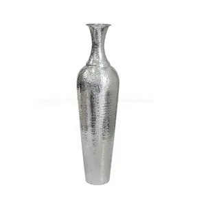 Роскошная металлическая ваза для цветов, качественные декоративные алюминиевые высокие вазы с гарантированным полом, посеребренные вазы по разумной цене
