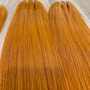 Conjunto de 2 Tramas y Cierre Jengibre Textura Brillante y Suave Cabello Humano Crudo Vietnamita Cutícula Alineada Mejor Precio. - Product Image 4