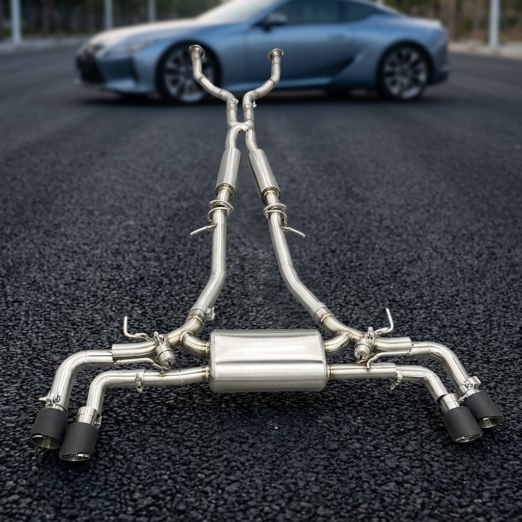VantaFlow 1.5mm SS304 Vacuum Valve Catback Exhaust With Muffler Mirror Polished for Lexus LC500 5.0L 2018-2026