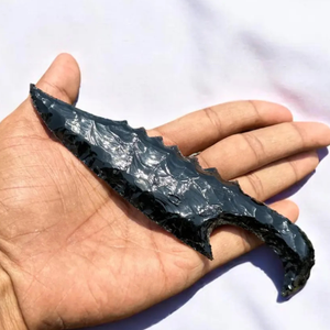 กริชคริสตัลแบบใช้มือมีดป้องกันหินออบซิเดียนสีดำสำหรับการบำบัดพลังงาน - Product Image 5