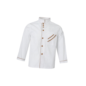 Veste de chef unisexe personnalisée de qualité supérieure, confortable, durable, à manches courtes, logo personnalisé, polyester/coton, uniforme de restaurant et de bar - Product Image 3