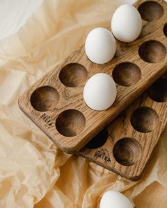 ที่ใส่ไข่ทำจากไม้ธรรมชาติสำหรับห้องครัวฟาร์มและตลาดเครื่องครัวใช้ไข่ปลอดภัย - Product Image 6