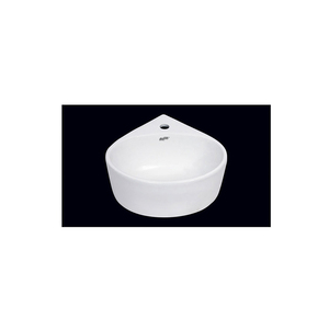 Top vente en céramique blanche monotrou suspendu au mur petit lavabo fini brillant forme ronde largement utilisé pour les salles de bain - Product Image 1