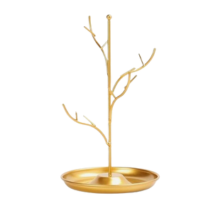 Bijouterie, lunettes, montres, articles de vaisselle, support de bijoux tendance en or poli pour boucles d'oreilles, support de bijoux décoratif en métal - Product Image 3