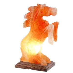 Lampe à sel à tête de cheval sculptée dans l'Himalaya pur 100% par Sian Enterprises Style Feng Shui purifiant l'air artisanat naturel - Product Image 6
