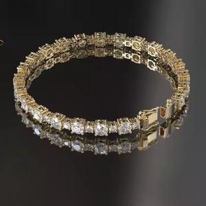 Bracelet Moissanite personnalisé de haute qualité 10K/14K/18K dans les articles de mariage - Product Image 6