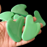 Figurine Gua Sha en Cristal Vert Sculpté, Matériau Naturel Pur, Anti-Âge, Haute Qualité, Tailles Personnalisées, Meilleur Prix de Gros
