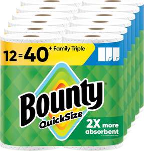 Toallas de Papel Bounty Quick-Size, Blancas, 12 Rollos Triples Familiares = 40 Rollos Regulares - Product Image 6