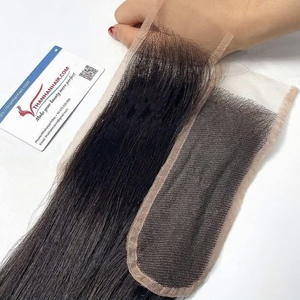 Thanh 2025วิกผมต่อจากผมมนุษย์แท้100% วิกผมลูกไม้ปิดแบบธรรมชาติผมพร้อมมัดตรงอย่างมีสไตล์ - Product Image 1