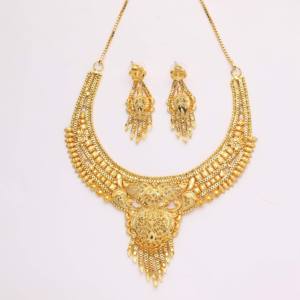 Conjunto de collares microformados chapados en oro, temporada de bodas, joyería tradicional para mujer, chapado en cobre y latón, chapado en oro laminado - Product Image 1