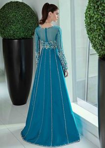 BRODERIE ÉBLOTANTE SUR BELLE COULEUR DE ROBE ROBE AVEC PERLES DE VERRE EN CRISTAL, FIL, PIERRE, PERLES, TRAVAIL DABKA POUR FÊTE @ 2024 - Product Image 3