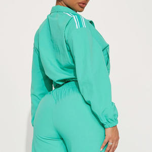 Women's 2-Piece Custom Waterproof Tracksuits <b>Zip</b>-<b>Up</b> Windbreaker Set Waterproof Windbreaker Jacket and Pant Set - Product Image 3