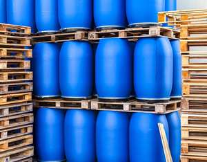 Fût en plastique robuste de 160 litres avec anneau métallique pour aliments/eau - Product Image 3