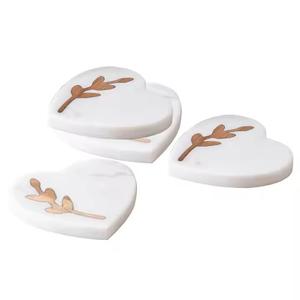 Novedad, Juego de Posavasos de Mármol Natural Blanco de Lujo, Posavasos Redondos Decorativos para Bebidas, Tazas de Café, Alfombrillas y Protectores para Mesa - Product Image 3