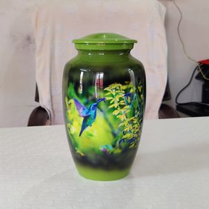 Arbre de vie peint urne de crémation adulte pour cendres funéraires humaines reste urnes en aluminium fournitures funéraires en gros - Product Image 4