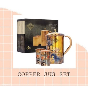 Jarra de cobre de estilo antiguo con piedra de ágata genuina para centro de mesa - Product Image 6