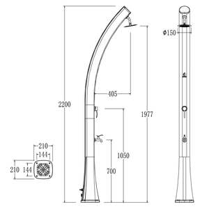 ฝักบัวพลังงานแสงอาทิตย์สำหรับสวนสระว่ายน้ำสีแดงแต่เพียงผู้เดียว - Product Image 2
