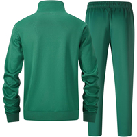 Ensemble de survêtement athlétique vert et blanc pour homme – Veste zippée intégrale et pantalon de jogging – Tenue de sport en gros pour l'entraînement de football