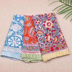 Bohemian Cotton Bandana <b>Scarf</b> Set Of Three With Traditional Print Design - Product Image 2