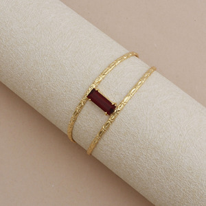 โกเมนไฮโดรควอตซ์เซ็ทกำไลข้อมือคู่ชุบทองสร้อยข้อมืออัญมณีแฟชั่นกำไลข้อมือ - Product Image 3