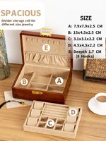 Caja de Joyería de Madera de Nogal Sólido Marrón DECOR N UTILITY CRAFT con Cerradura, 2 Capas, Forro de Terciopelo, Almacenamiento Personalizable, Tamaño y Logotipo Personalizables, para Pendientes