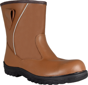 UN302SP, zapatos de seguridad personalizados al por mayor, corte alto, piel de búfalo de grano completo, puntera protectora de acero, suela de goma antideslizante - Product Image 3