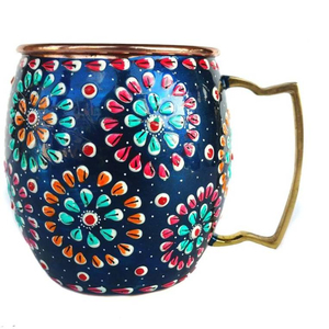 Amazing <b>Floral</b> Print Customized Copper <b>Mug</b> Reusable Wine/Beer <b>Mugs</b> 100% Copper New Stylish Moscow Mule <b>Mugs</b> In Custom Designs - Product Image 3
