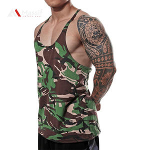 Custom Logo Printing Men's 95% Cotton Spandex Gym Muscle Bodybuilding Tank Top Plain Fitness <b>Stringer</b> <b>Vests</b> Men's Fitness Wear - Product Image 2