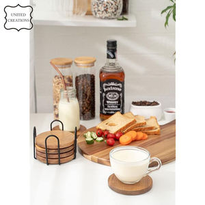 Posavasos redondo con logotipo personalizado, estilo clásico, hecho de corcho, bambú, nogal, madera de haya, precio al por mayor, alfombrillas y almohadillas para uso en el hogar y la Oficina - Product Image 5