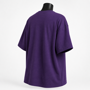 Camiseta Morada Extra Grande Personalizada para Mujer, Camiseta Informal de Manga Corta de Algodón al por Mayor - Product Image 5